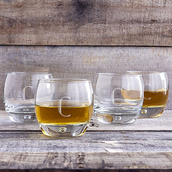 Personalized 10 oz. Heavy Based Whiskey Glasses, Letter C,  Set of 4, image 1