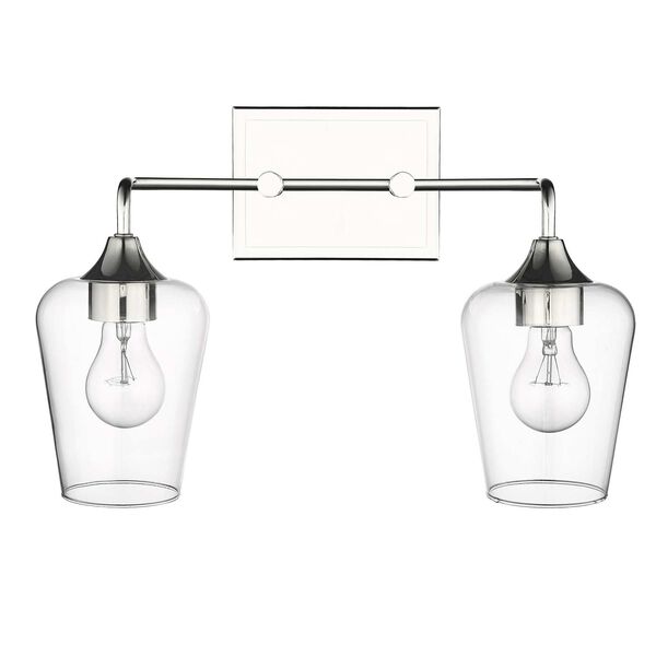 Gladys Two-Light Bath Vanity with Clear Glass, image 1