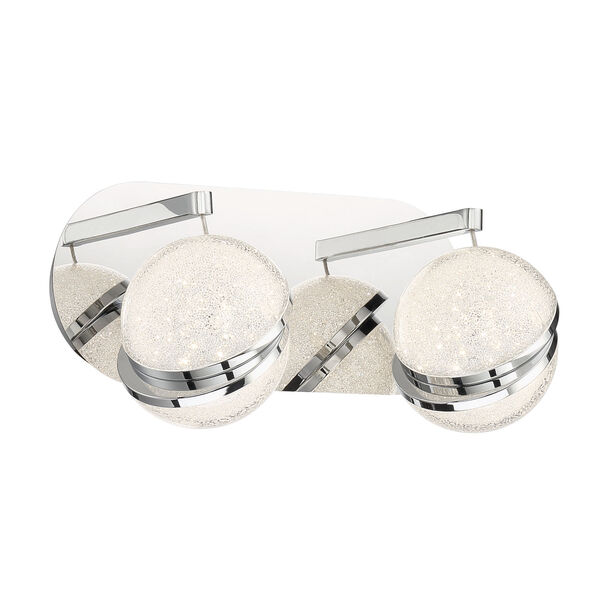 Silver Slice Chrome Seven-Inch Two-Light LED Bath Vanity, image 1