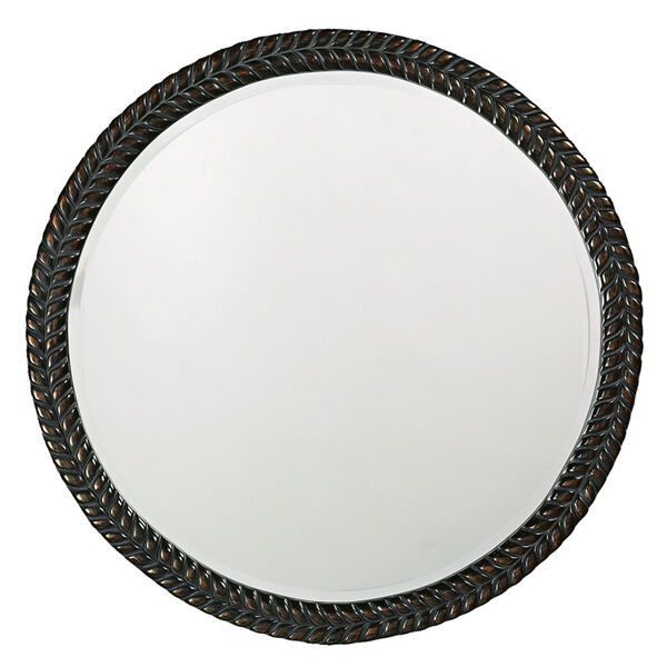 Amelia Antique Black Round Mirror, image 1