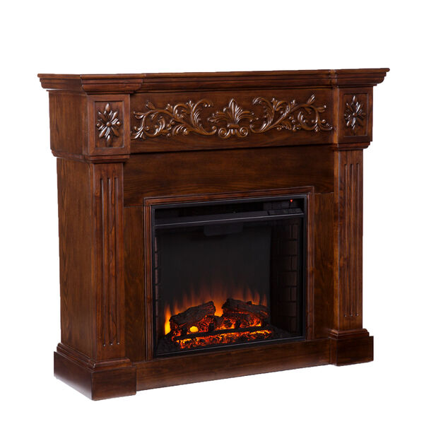 Espresso Calvert Carved Electric Fireplace, image 1