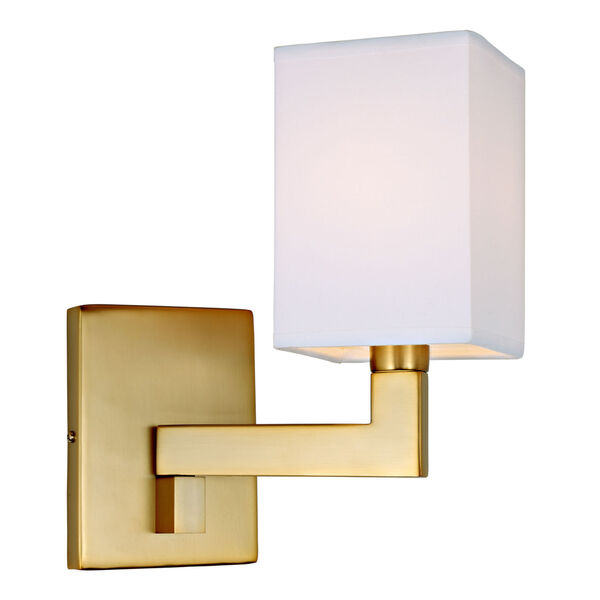 Allston Satin Brass One-Light Small Swing Arm Wall Sconce, image 1