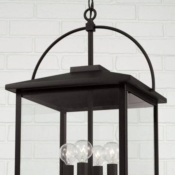 Bryson Black Four-Light Outdoor Hanging Light with Clear Glass, image 2
