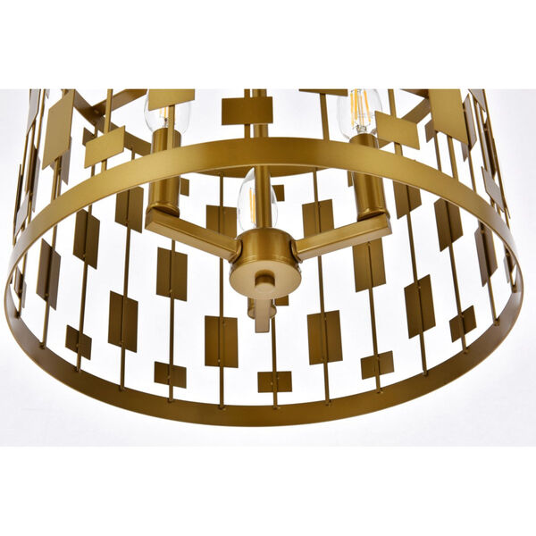 Levante Brass Three-Light Pendant, image 4