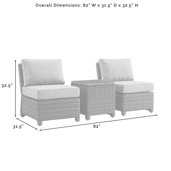 Bradenton Gray and Navy Outdoor Wicker Chair Set, 3-Piece, image 5