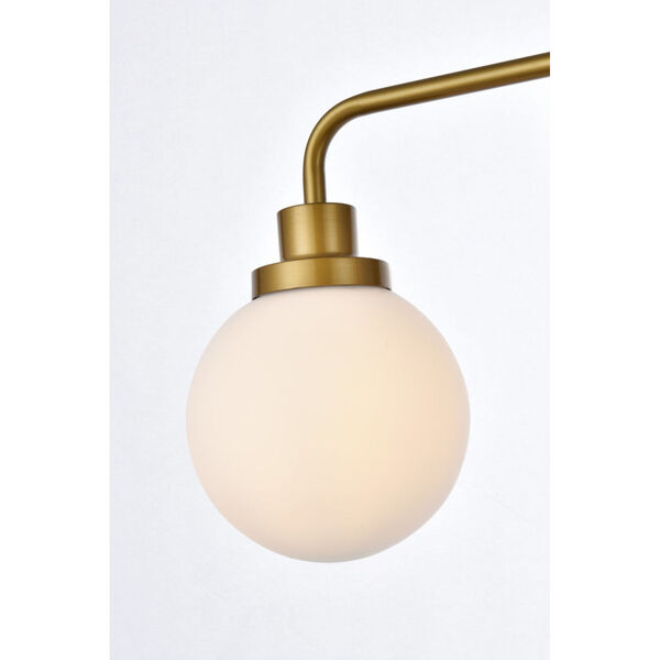 Hanson Brass and Frosted Shade Two-Light Bath Vanity, image 4