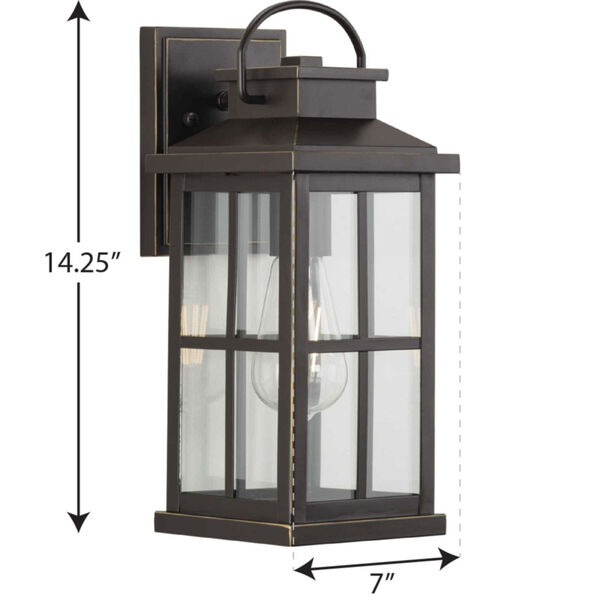 P560265-020: Williamston Antique Bronze 14-Inch Height One-Light Outdoor Wall Lantern with Clear Glass, image 3