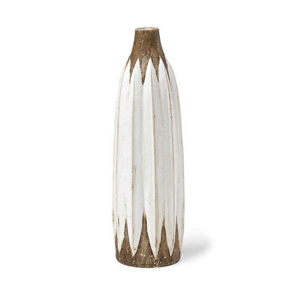 Sisko II White and Brown Ceramic Vase, image 1