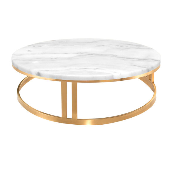 Nicola Matte White and Gold Coffee Table, image 1