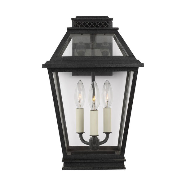 Falmouth Dark Weathered Zinc Three-Light Outdoor Wall Sconce, image 1