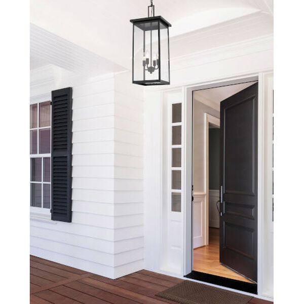 Barkeley Powder Coat Black Four-Light Outdoor Hanging Lantern, image 3