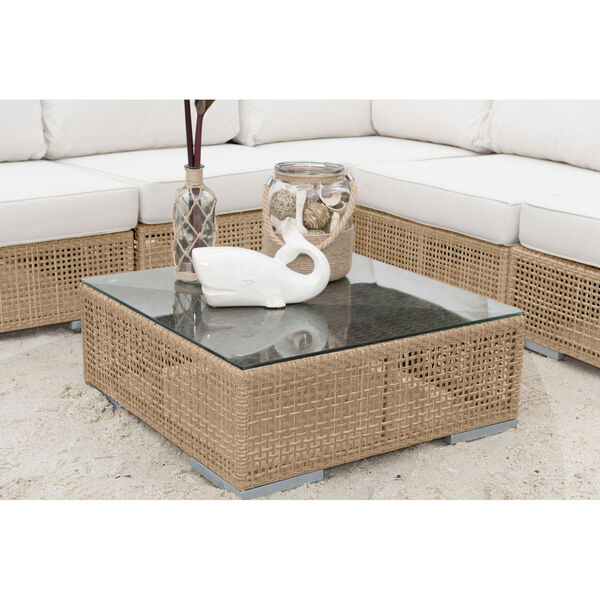 Austin Honey Coffee Table with Glass, image 1
