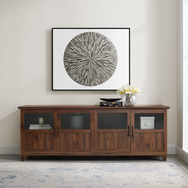 Goodwin Dark Walnut and Black TV Console with Four Panel Door, image 1