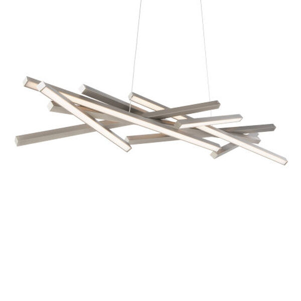 Parallax Brushed Nickel Eight-Light LED ADA Linear Pendant, image 1