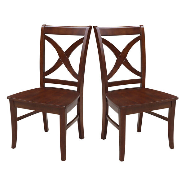 Salerno Dining Chair Espresso Wooden Seat, Set of Two, image 1