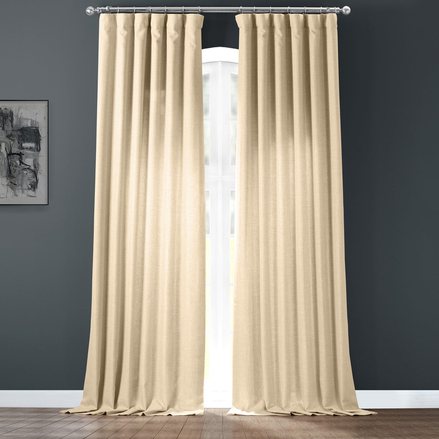 1 Ct Home Decorators Collection Taupe Faux Linen 50" X 84" Light Filtering Panel 