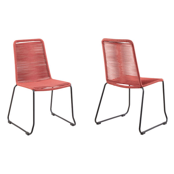 Shasta Black Red Outdoor Dining Chair, Set of Two, image 1