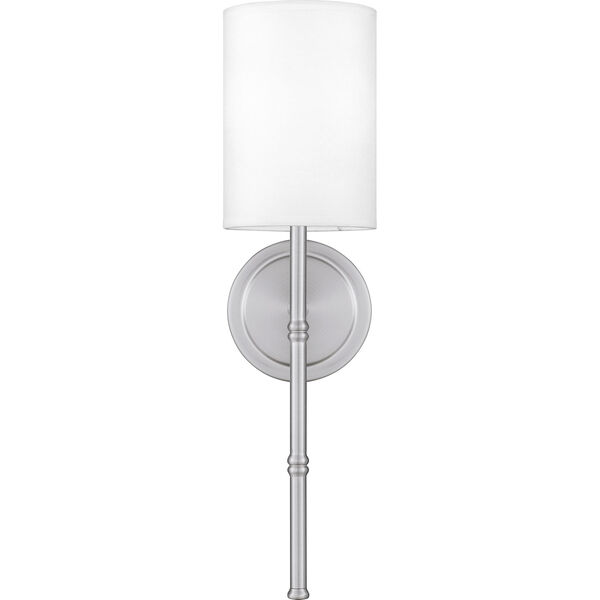 Monica Polished Nickel and White One-Light Wall Sconce, image 1