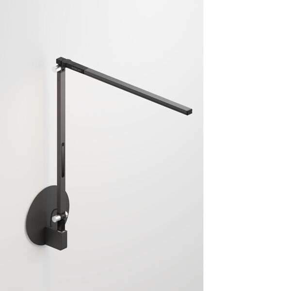 Z-Bar Metallic Black Warm Light LED Solo Mini Desk Lamp with Hardwire Wall Mount, image 1