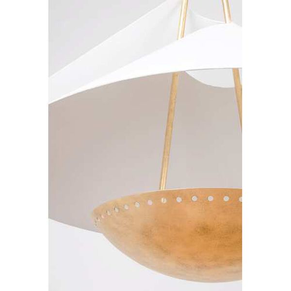Carini Vintage Gold and Gesso White Pendant, image 2