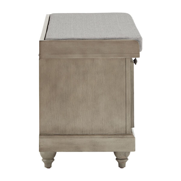 Potter Gray Storage Bench with Linen Seat Cushion, image 3
