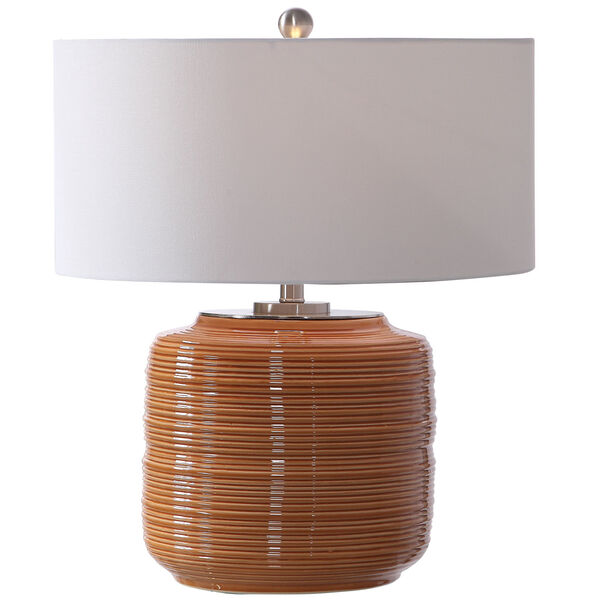 Solene Brushed Nickel and Orange Table Lamp, image 5