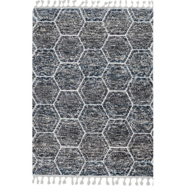 Bungalow Gray and Teal Rectangular: 8 Ft. 9 In. x 13 Ft. Rug, image 1