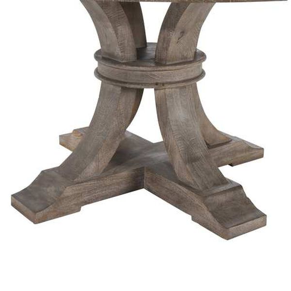 Amara Brown and Gray Round Pedestal Dining Table, image 6