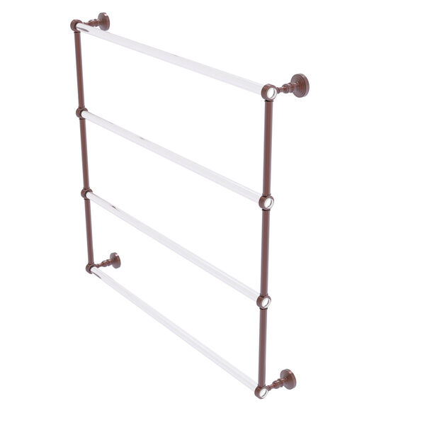 Pacific Grove Antique Copper 4 Tier 36-Inch Ladder Towel Bar with Groovy Accent, image 1