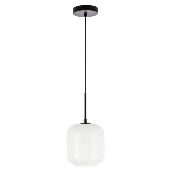 Collier Black Seven-Inch One-Light Mini Pendant with Frosted White Glass, image 5