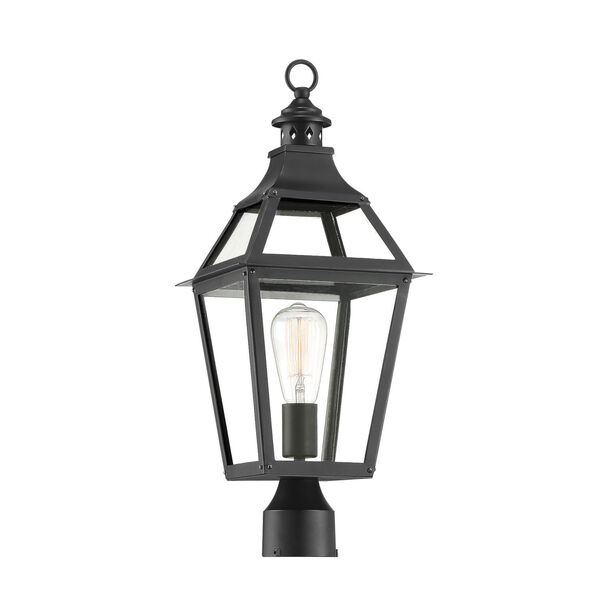 Jackson Black and Gold Highlighted One-Light Outdoor Post Lantern, image 4