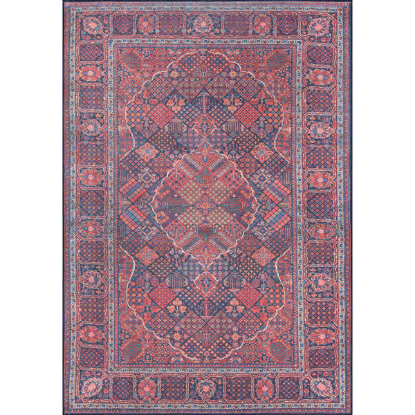 Afshar Navy and Red Rectangular: 7 Ft. 6 In. x 9 Ft. 6 In. Rug, image 1