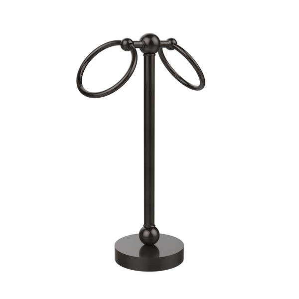Vanity Top 2 Ring Guest Towel Holder, Oil Rubbed Bronze, image 1