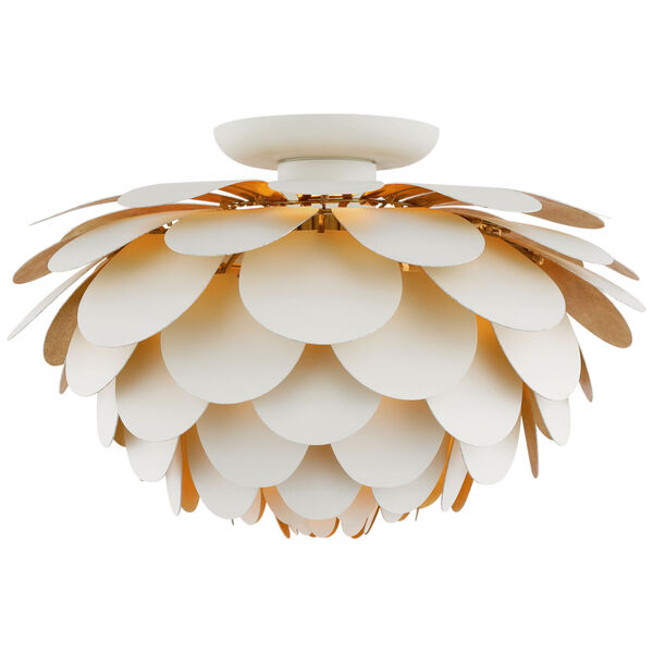 Cynara Large Flush Mount in White and Gild by Chapman  and  Myers, image 1