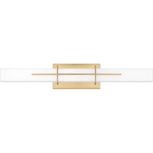 Gemini Aged Brass 28-Inch Integrated LED One-Light Bath Vanity with Opal Etched Glass, image 1