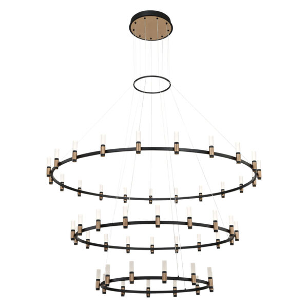Albany Deep Black and Brass 51-Light LED Chandelier, image 1