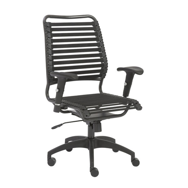 Baba Black 27-Inch Flat High Back Office Chair, image 2
