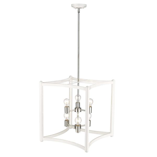 Coyle White with Polished Nickel Cluster Six-Light Pendant, image 5