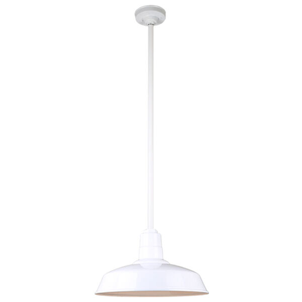 Warehouse White 16-Inch Aluminum Pendant with 36-Inch Downrod, image 1