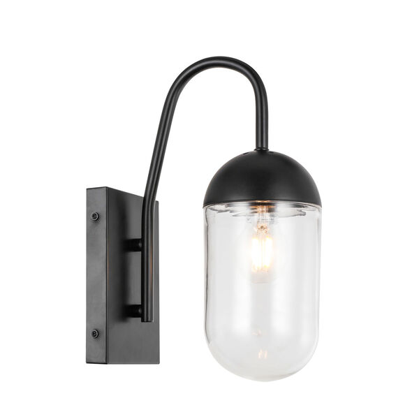 Kace Black One-Light Wall Sconce with Clear Glass, image 4