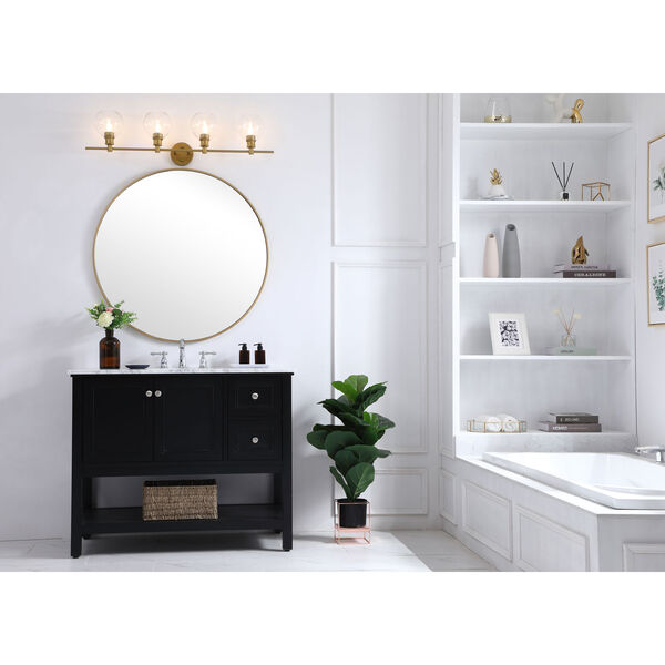 Collier Brass Four-Light Bath Vanity with Clear Glass, image 2