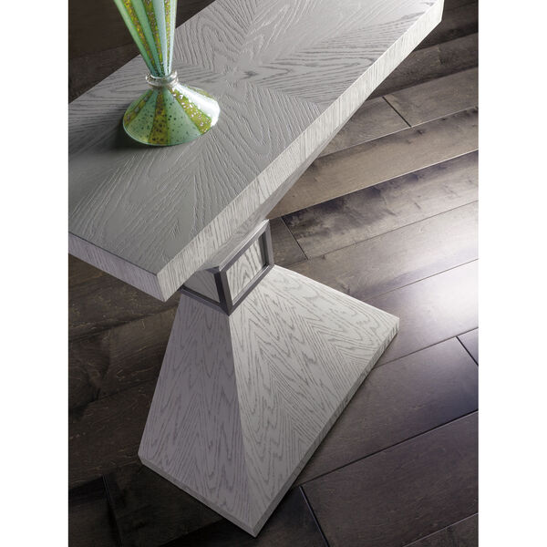 Signature Designs White and Stainless Steel Dalliance Console, image 3
