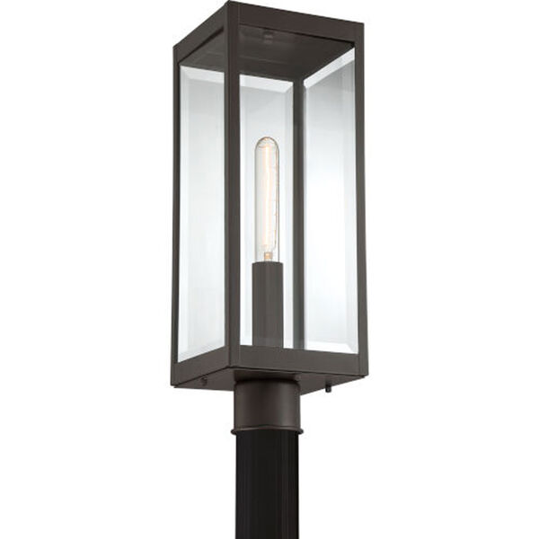 Pax Bronze One-Light Outdoor Post Lantern with Beveled Glass, image 4