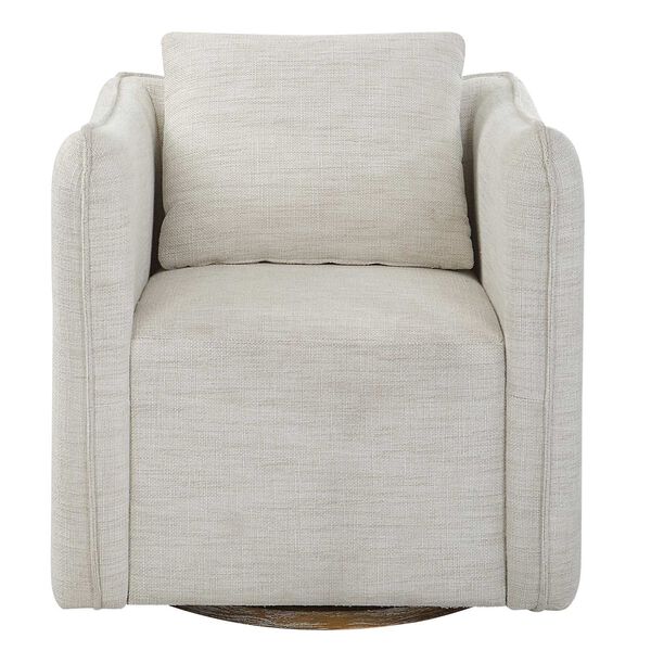 Corben White Swivel Arm Chair, image 2
