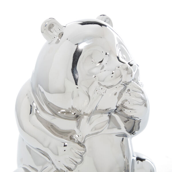 Silver Ceramic Teddy Bear Sculpture, Set of 2, image 6