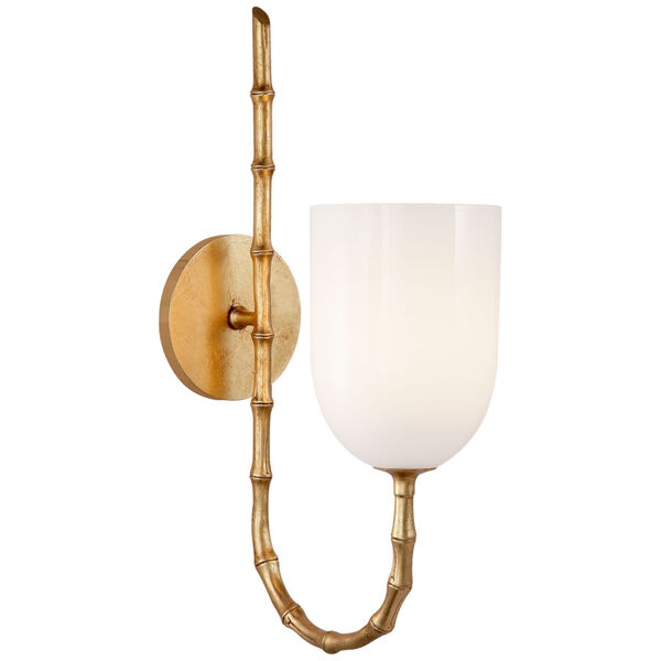 Edgemere Wall Light in Gild with White Glass by AERIN, image 1