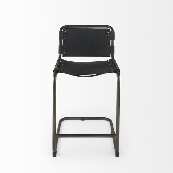 Berbick Black Leather Seat Counter Height Stool, image 2