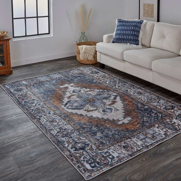 Percy Blue Ivory Brown Area Rug, image 3