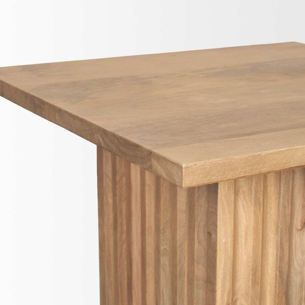 June Light Brown Wood With Fluting Square Side Table, image 5