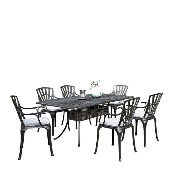 Largo Charcoal 7 Piece Dining Set with Cushions, image 2